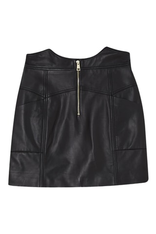 Minijupe en cuir d’agneau taille haute - Noir