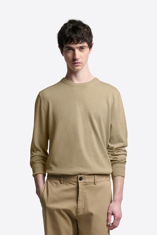 Maglia in cotone bio - Beige melange