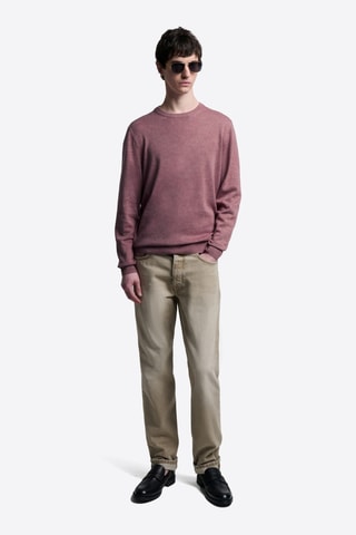 Maglia in cotone bio - Rosa antico melange