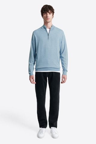 Maglia in lana merino - Celeste melange