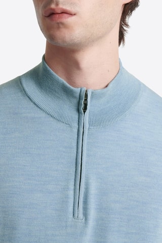 Maglia in lana merino - Celeste melange