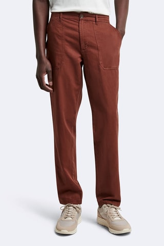 Pantaloni chino in lino - Marrone