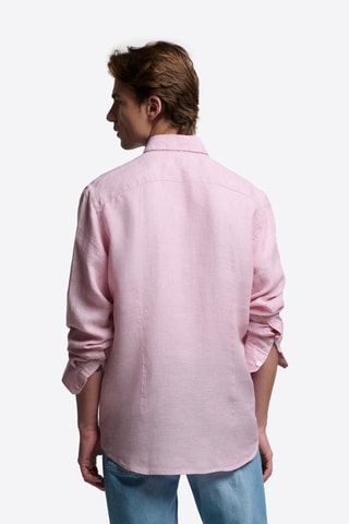 Camicia slim in lino - Rosa antico