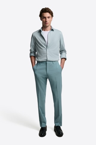 Camicia slim - Blu-verde