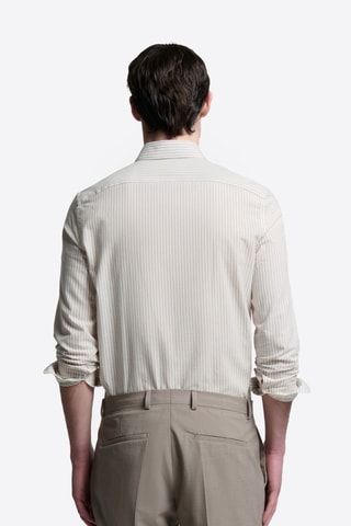 Camicia slim in lino - Beige