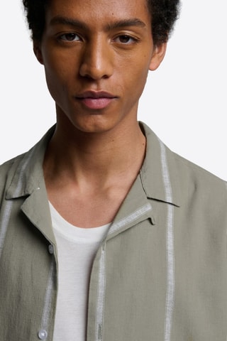 Camicia regular in lino - Kaki