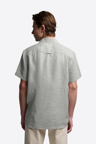 Camicia slim in lino - Verde