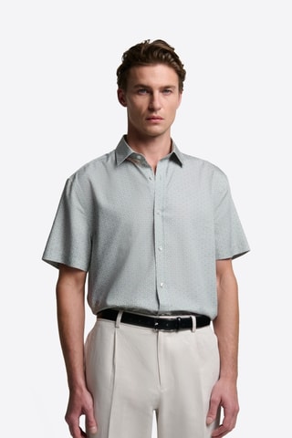 Camicia slim - Blu-verde
