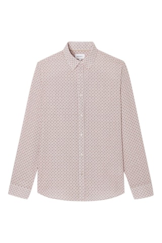 Camicia slim - Bianco e arancione scuro
