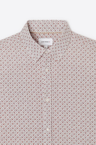 Camicia slim - Bianco e arancione scuro