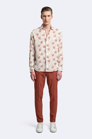 Camicia slim in lino - Bianco