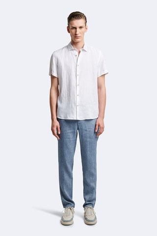 Camicia slim in lino - Bianco