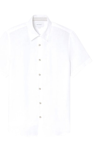 Camicia slim in lino - Bianco