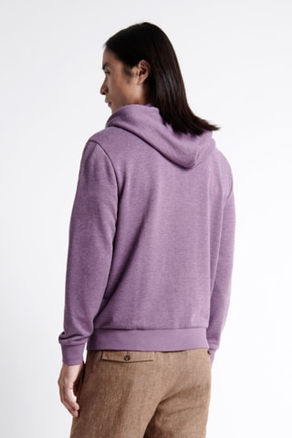 Felpa con cappuccio - Viola melange