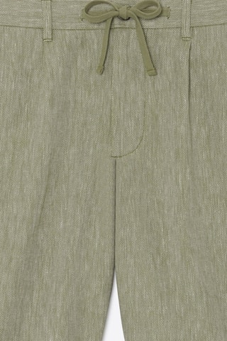 Shorts slim in lino - Verde acqua