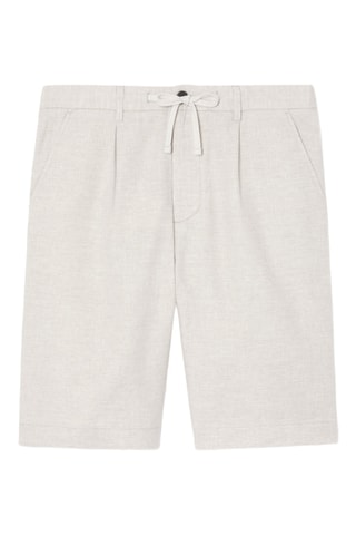 Bermuda slim in lino - Beige chiaro