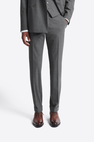 Pantaloni da completo slim in lana - Antracite melange