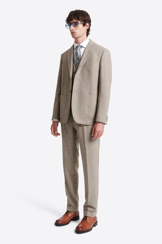 Pantaloni da completo regular - Taupe melange