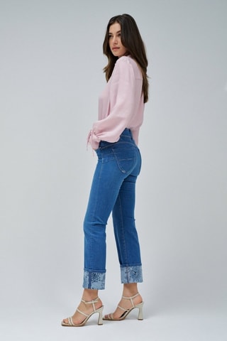 Jean droit 7/8 - Bleu