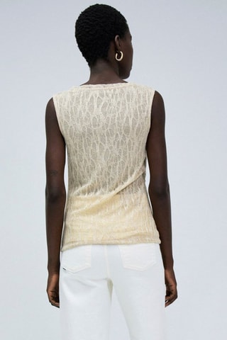 Top slim fit sin mangas - Beige