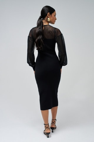 Vestido midi regular fit - Negro