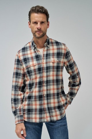 Chemise regular - Beige et bleu