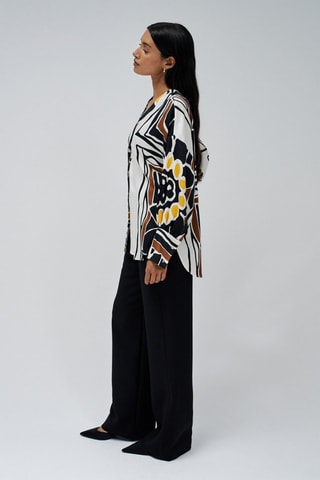 Camisa relaxed fit - Blanco y negro