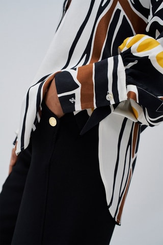 Camisa relaxed fit - Blanco y negro