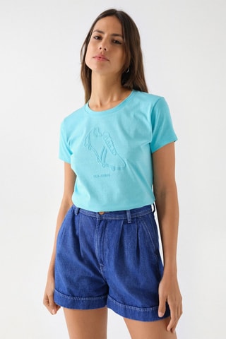 Camiseta slim fit - Azul