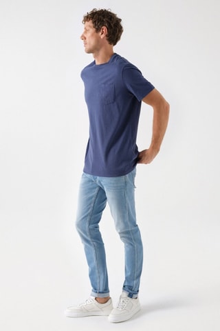 T-shirt slim - Bleu foncé