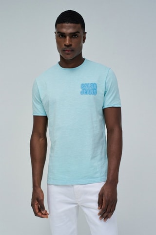 T-shirt slim - Bleu clair
