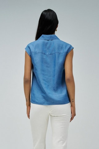 Blouse regular en jean - Bleu