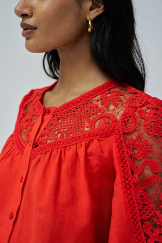 Camisa de lino - Rojo