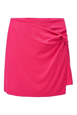 Falda cruzada de talle alto - Rosa vivo