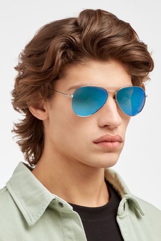 Occhiali da sole polarizzati unisex Hawk - Lenti a specchio - Categoria 3 - Argentato e blu