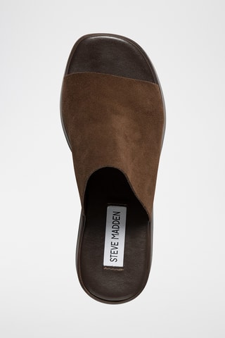 Nubuck Muiltjes met Sleehak Slinky - Bruin