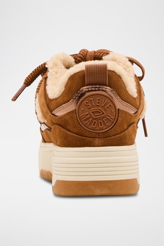 Gevoerde Nubuck Platform Sneakers Boomer - Bruin