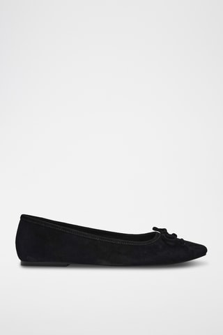 Nubuck Ballerina's Malinda - Zwart