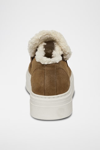 Gevoerde Platform Nubuck Slip-ons Maya - Taupe