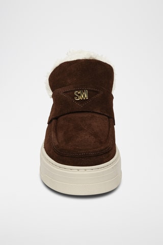 Gevoerde Platform Nubuck Slip-ons Maya - Donkerbruin