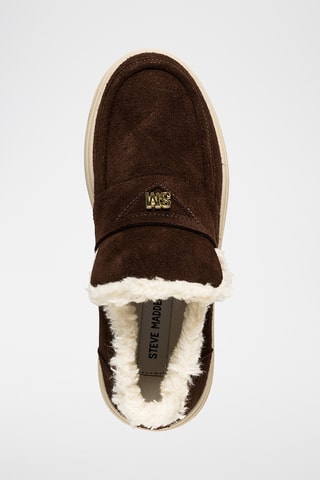 Gevoerde Platform Nubuck Slip-ons Maya - Donkerbruin