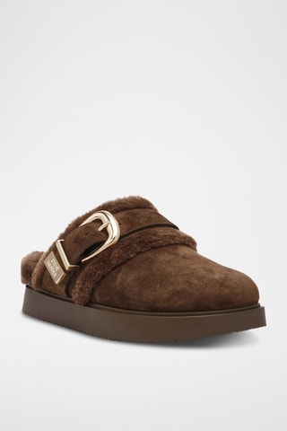 Gevoerde Nubuck Muiltjes Cozy Up - Bruin