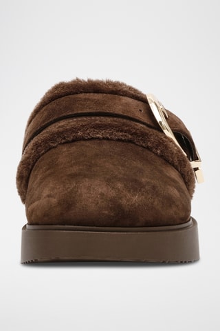 Gevoerde Nubuck Muiltjes Cozy Up - Bruin