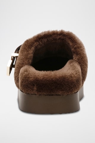 Gevoerde Nubuck Muiltjes Cozy Up - Bruin