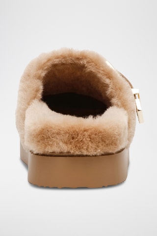 Gevoerde Nubuck Muiltjes Cozy Up - Beige
