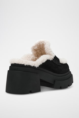 Gevoerde Nubuck Muiltjes met Hak Turnpike - Zwart