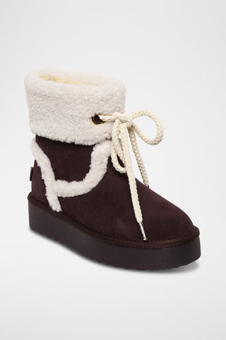Gevoerde Nubuck Platform Enkellaarzen Shadow - Bruin