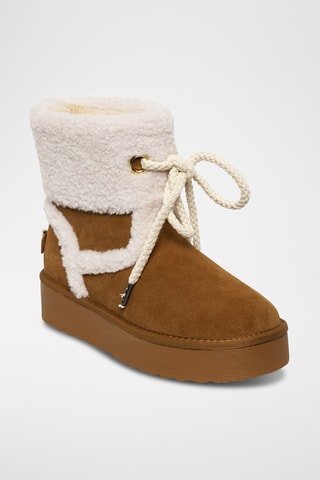 Gevoerde Nubuck Platform Enkellaarzen Shadow - Lichtbruin
