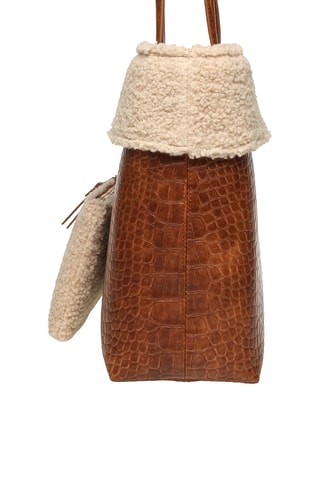 Trendy Handtas en Clutch Amaia - Bruin en Beige