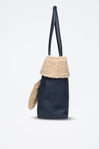 Trendy Handtas en Clutch Amaia - Marineblauw en Beige